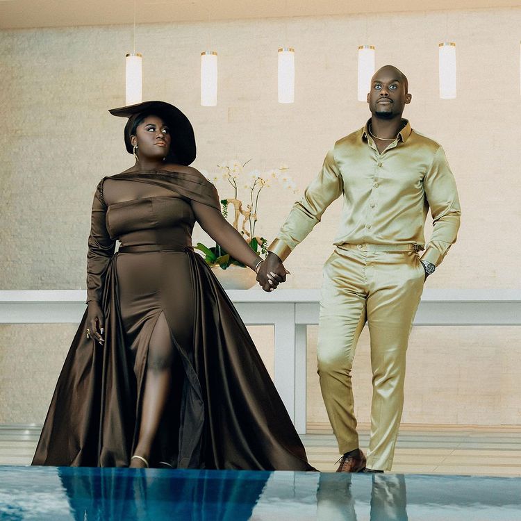 Danielle Brooks with husband Dennis Gelin at their engagement photo shoot. 