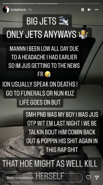 Kodak Black accuses PnB Rock's girlfriend Stephanie Sibounheuang for his death.